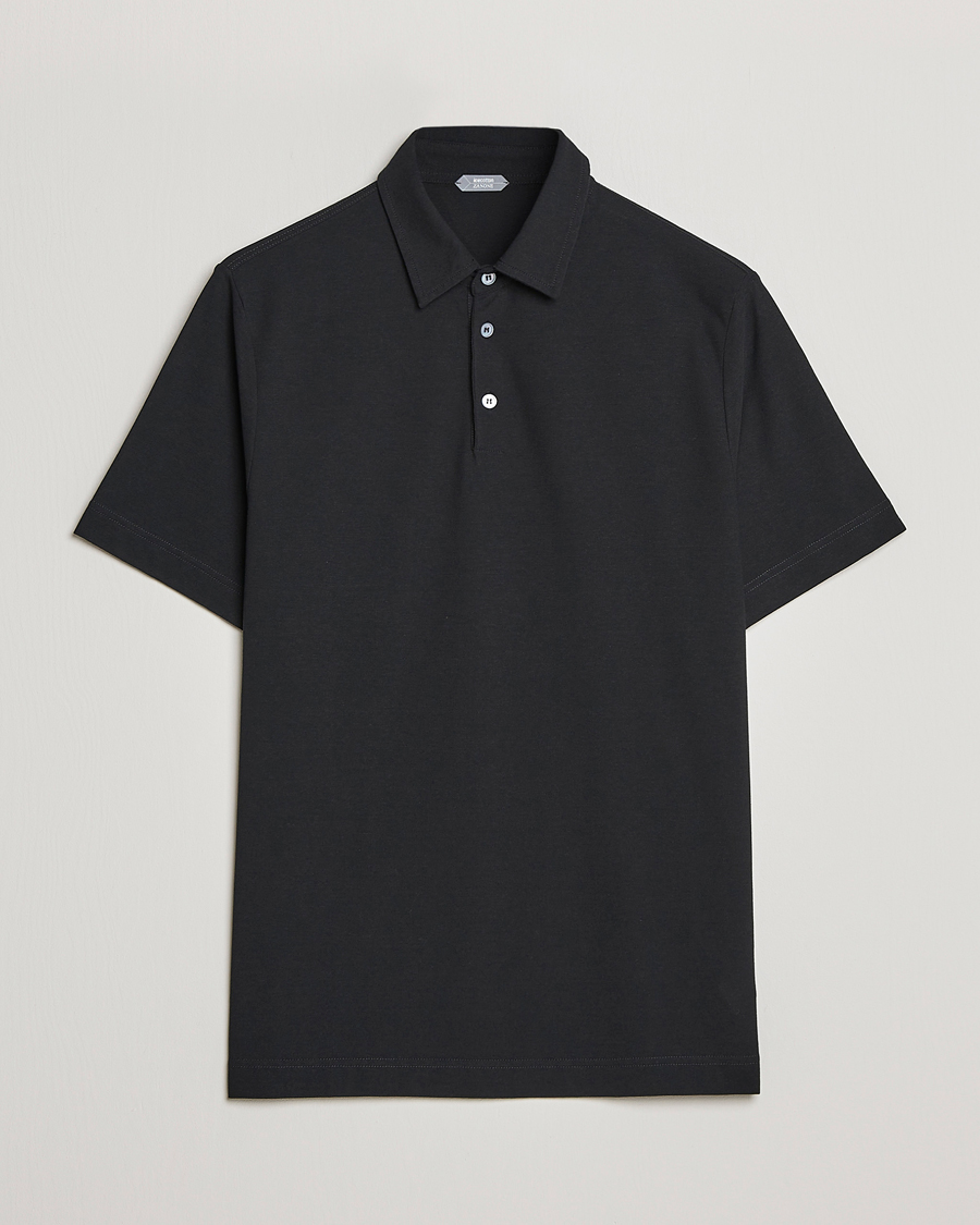 Men | Polo Shirts | Zanone | Ice Cotton Polo Black