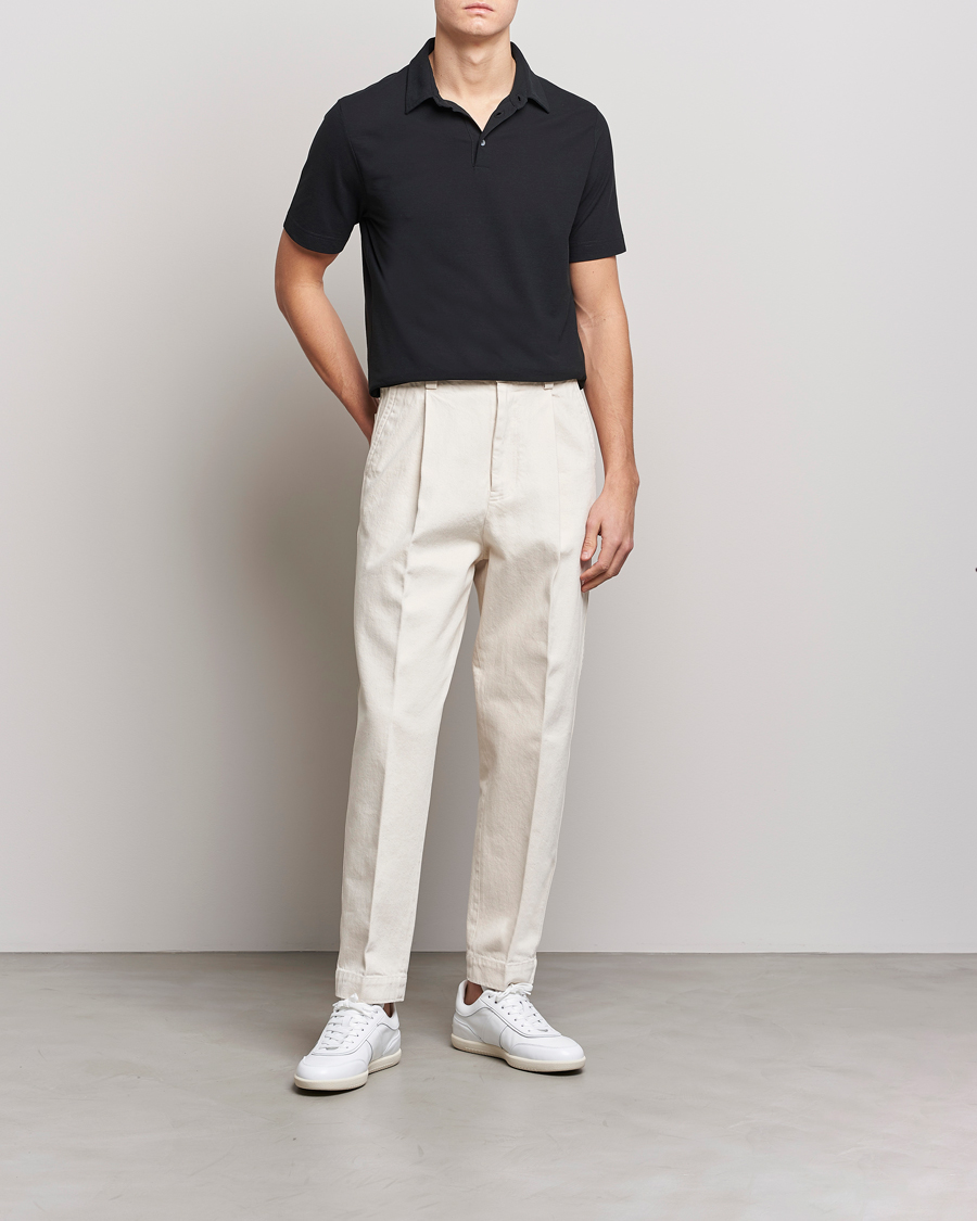 Men | Polo Shirts | Zanone | Ice Cotton Polo Black