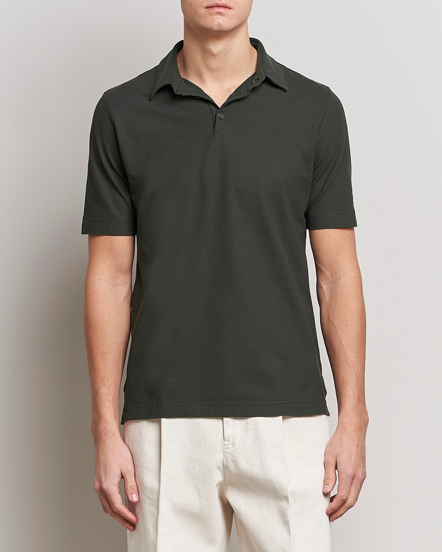 Men | Polo Shirts | Zanone | Ice Cotton Polo Military