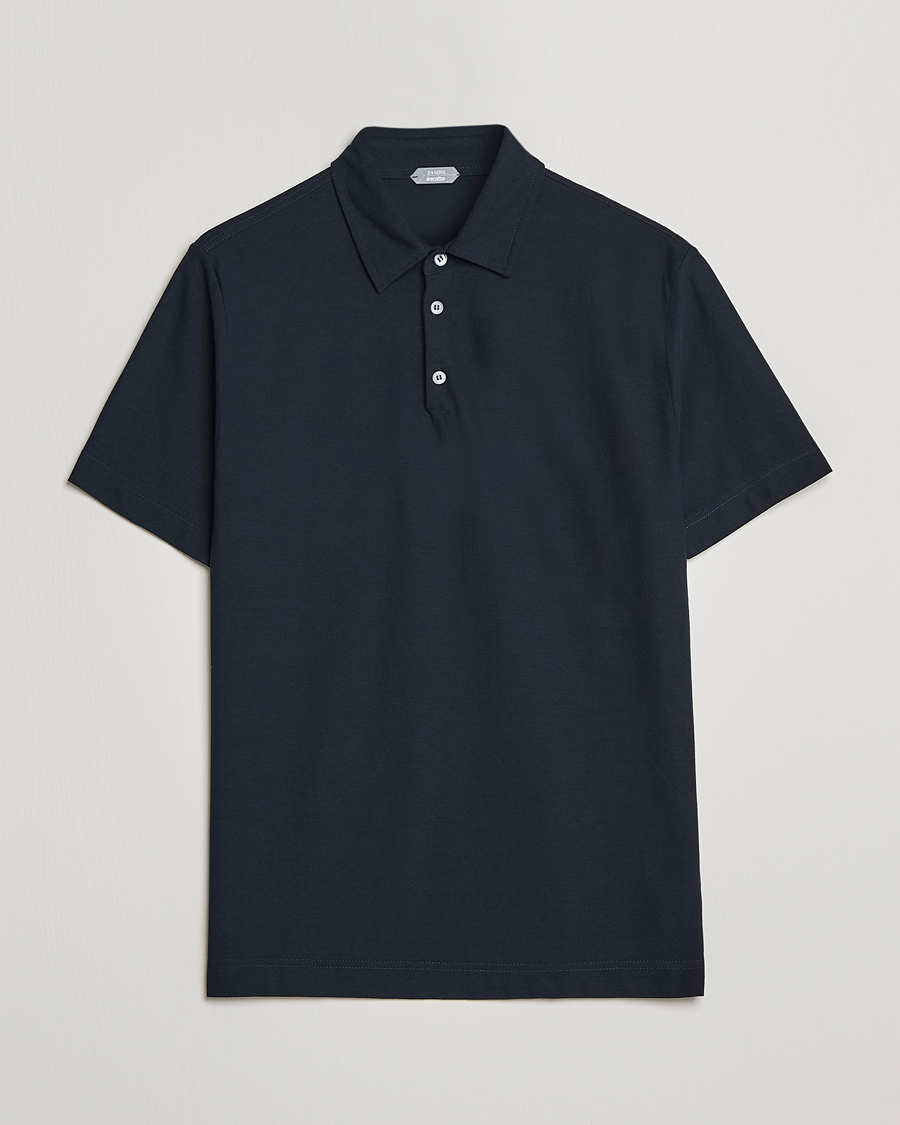 Men | Polo Shirts | Zanone | Ice Cotton Polo Navy