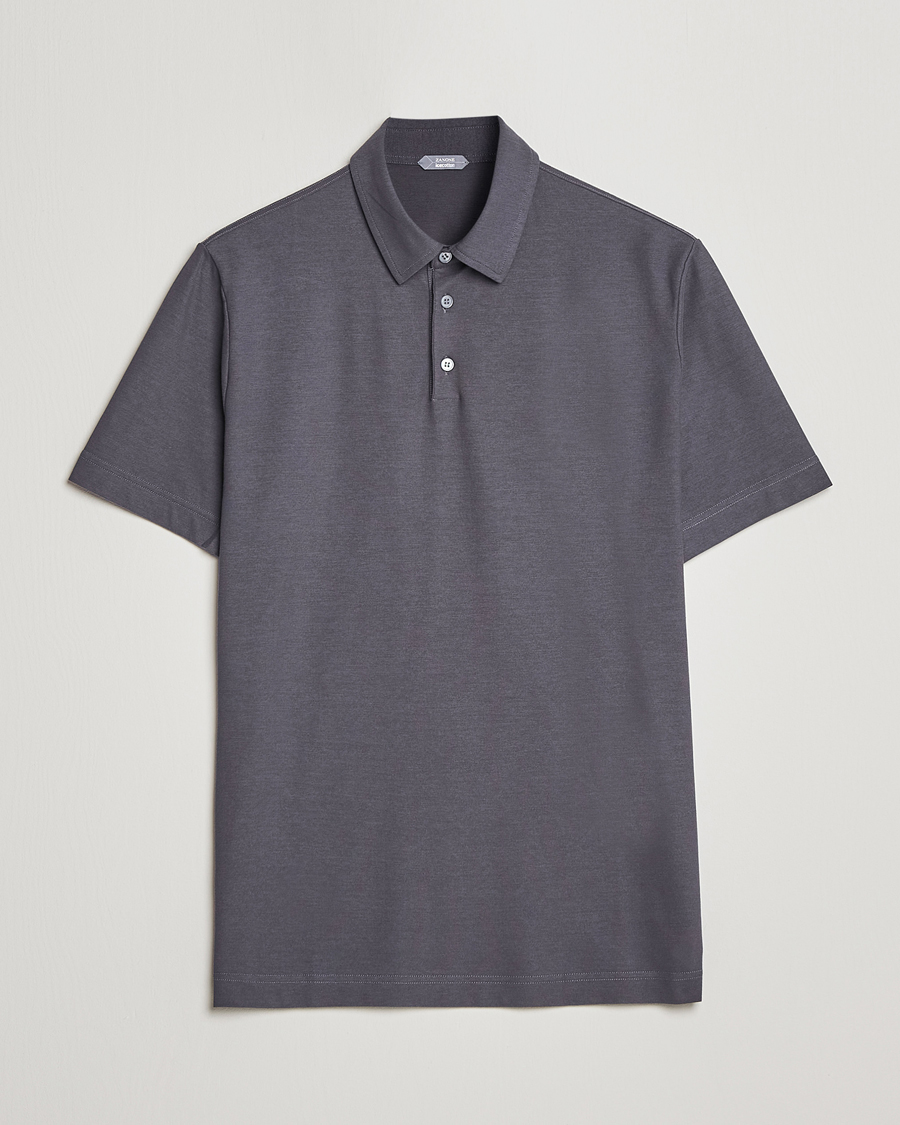 Men | Polo Shirts | Zanone | Ice Cotton Polo Dark Grey