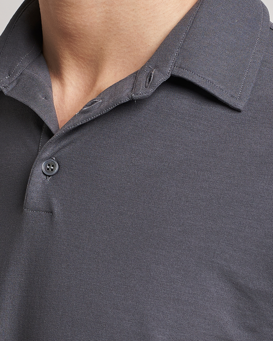 Men | Polo Shirts | Zanone | Ice Cotton Polo Dark Grey