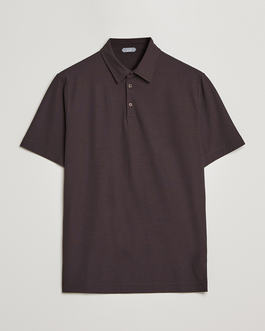 Men | Polo Shirts | Zanone | Ice Cotton Polo Dark Brown