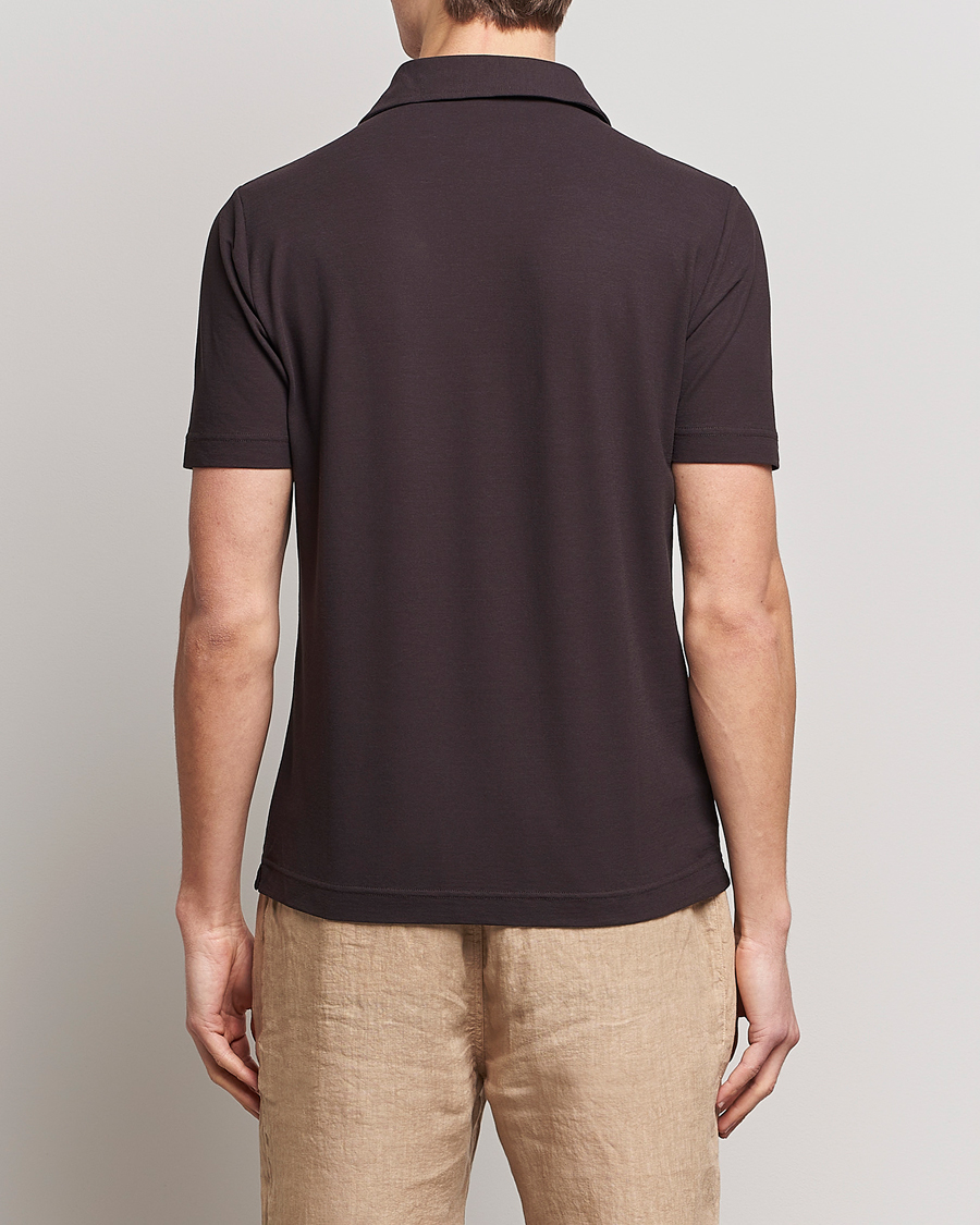 Men | Polo Shirts | Zanone | Ice Cotton Polo Dark Brown