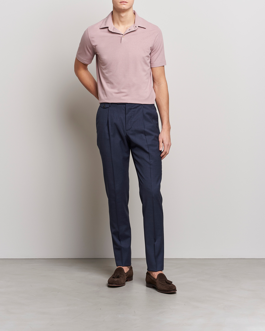 Men | Polo Shirts | Zanone | Ice Cotton Polo Washed Pink