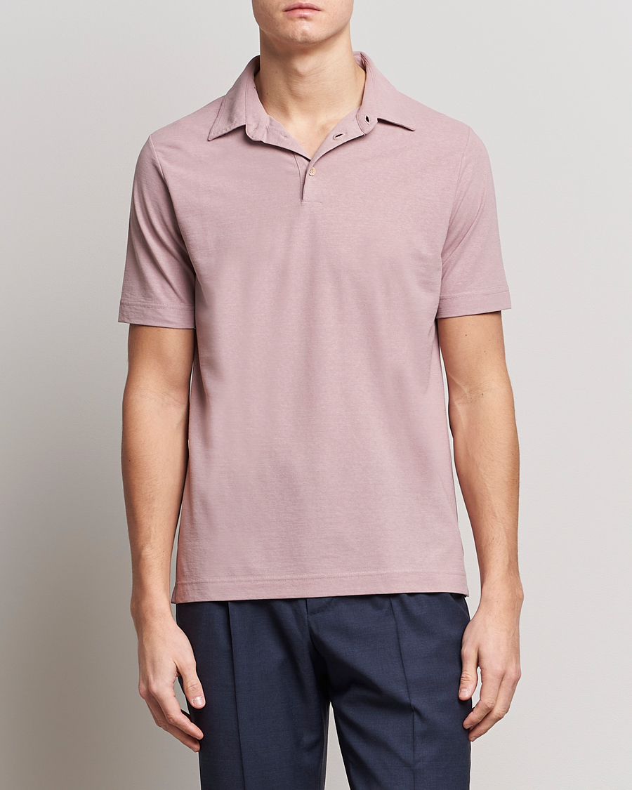 Men | Polo Shirts | Zanone | Ice Cotton Polo Washed Pink