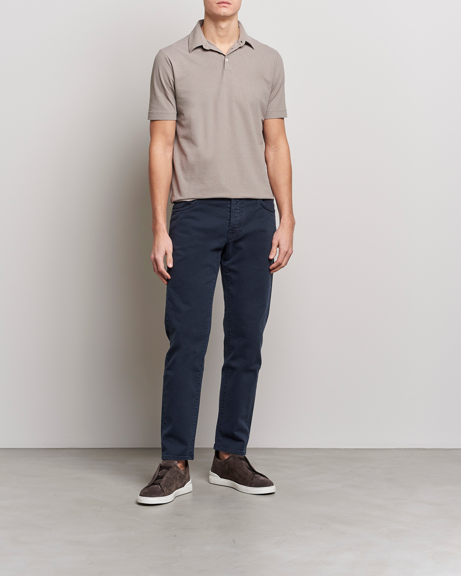 Men | Polo Shirts | Zanone | Ice Cotton Polo Beige