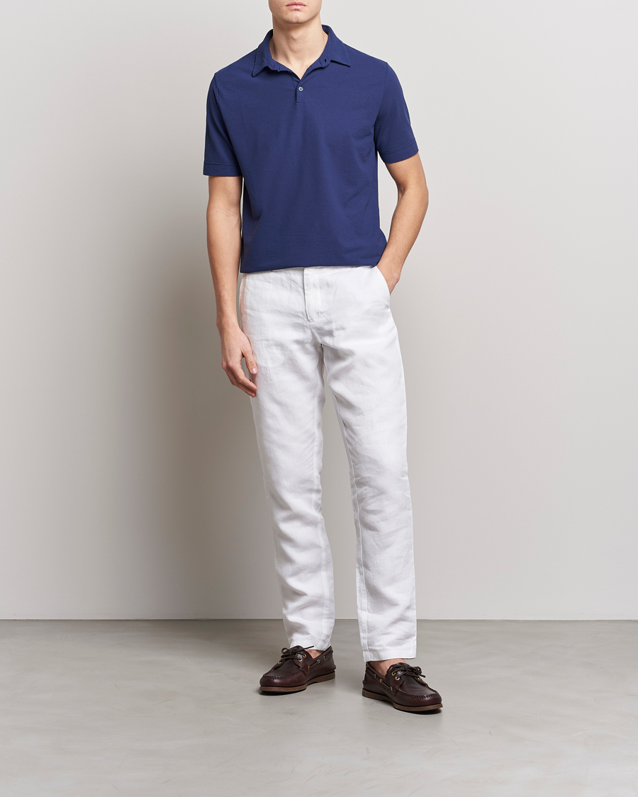 Men | Polo Shirts | Zanone | Ice Cotton Polo Electric Blue