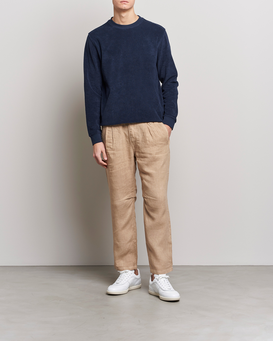 Men | Sweaters & Knitwear | Zanone | Terry Cotton Crew Neck Navy