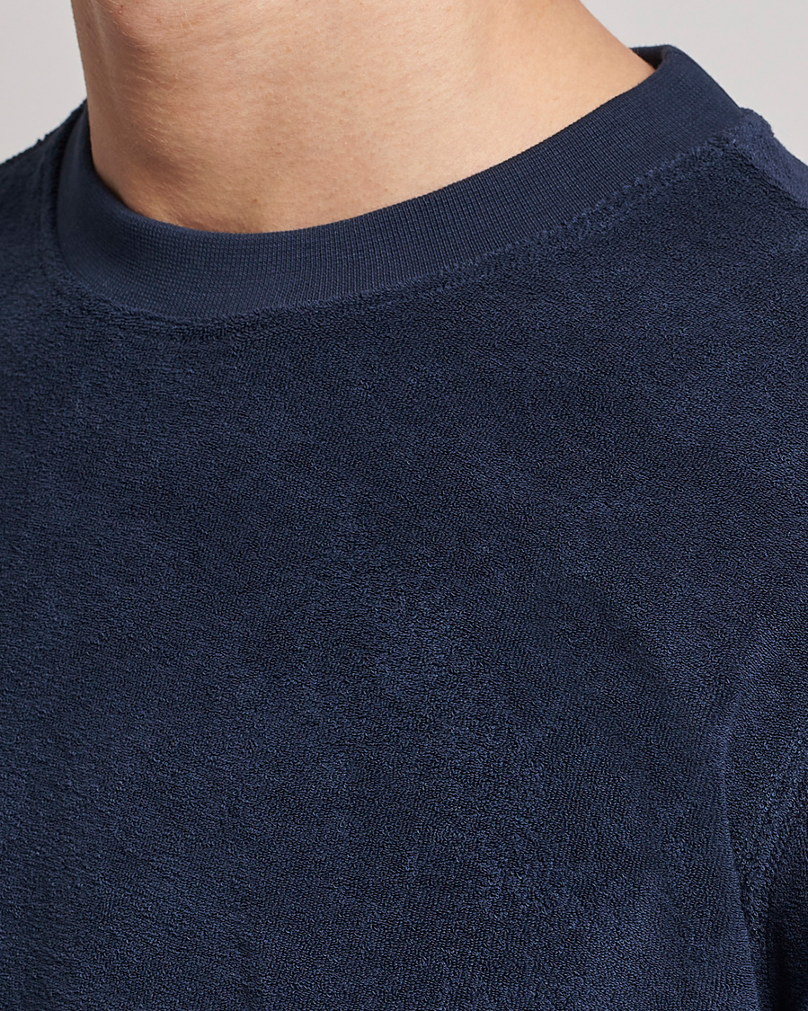 Men | Sweaters & Knitwear | Zanone | Terry Cotton Crew Neck Navy