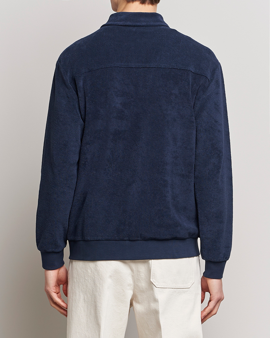 Men | Sweaters & Knitwear | Zanone | Terry Cotton Jersey Jacket Navy