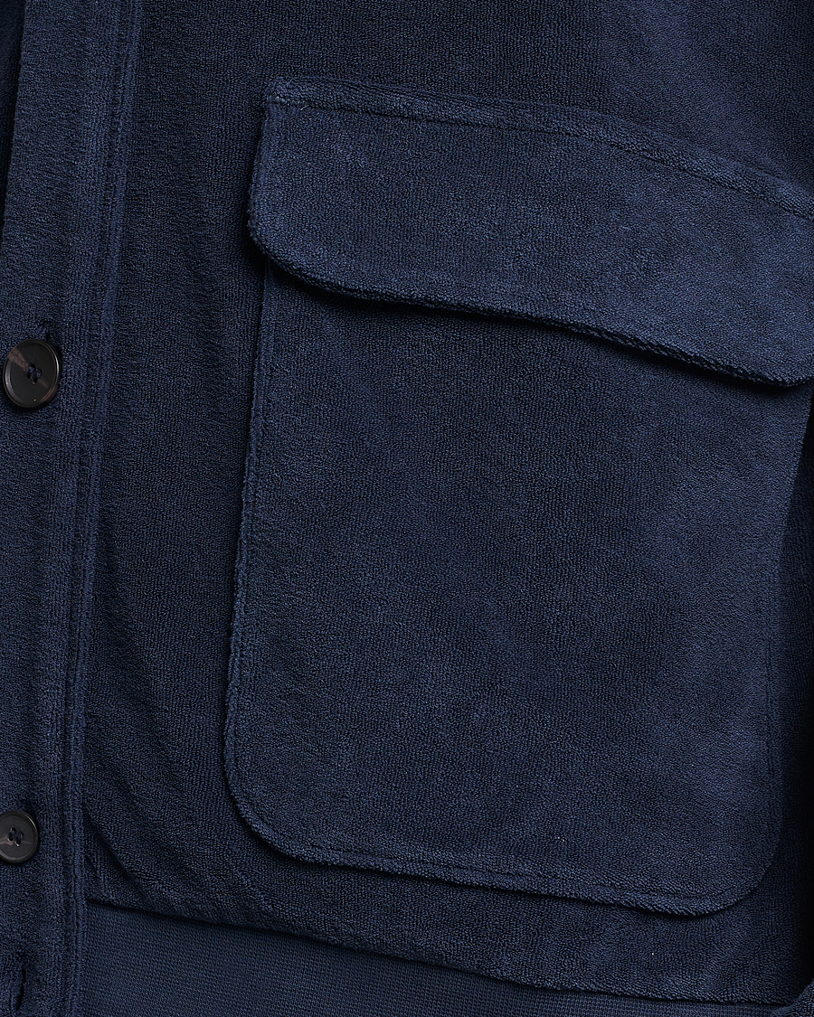 Men | Sweaters & Knitwear | Zanone | Terry Cotton Jersey Jacket Navy