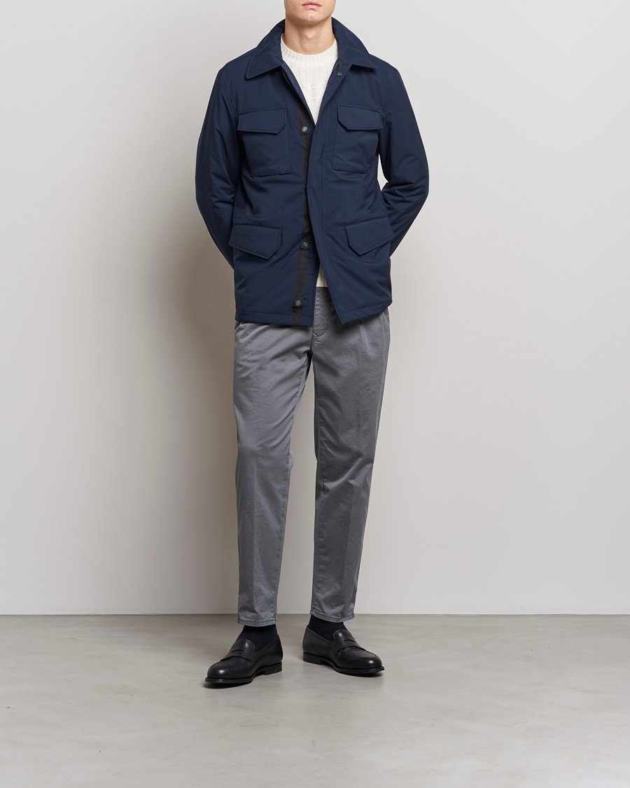 Men | Coats & Jackets | Slowear | Nylon Field Jacket Navy