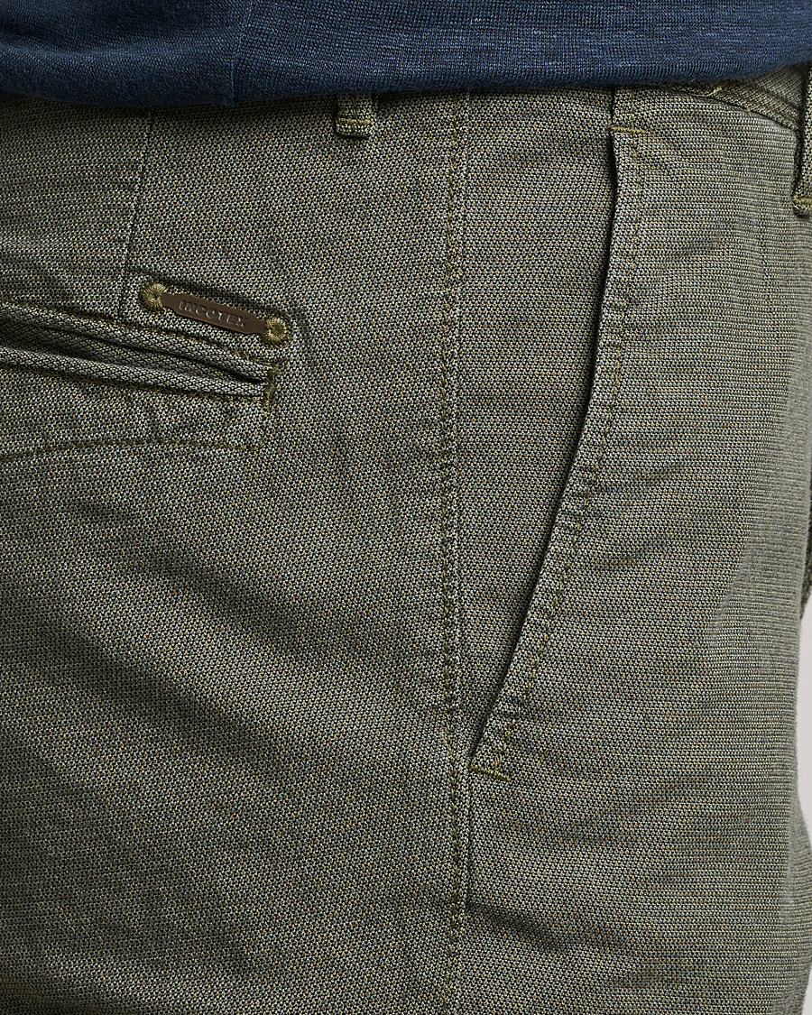 Men | Trousers | Incotex | Slim Fit Overdyed Pattern Slacks Dark Green