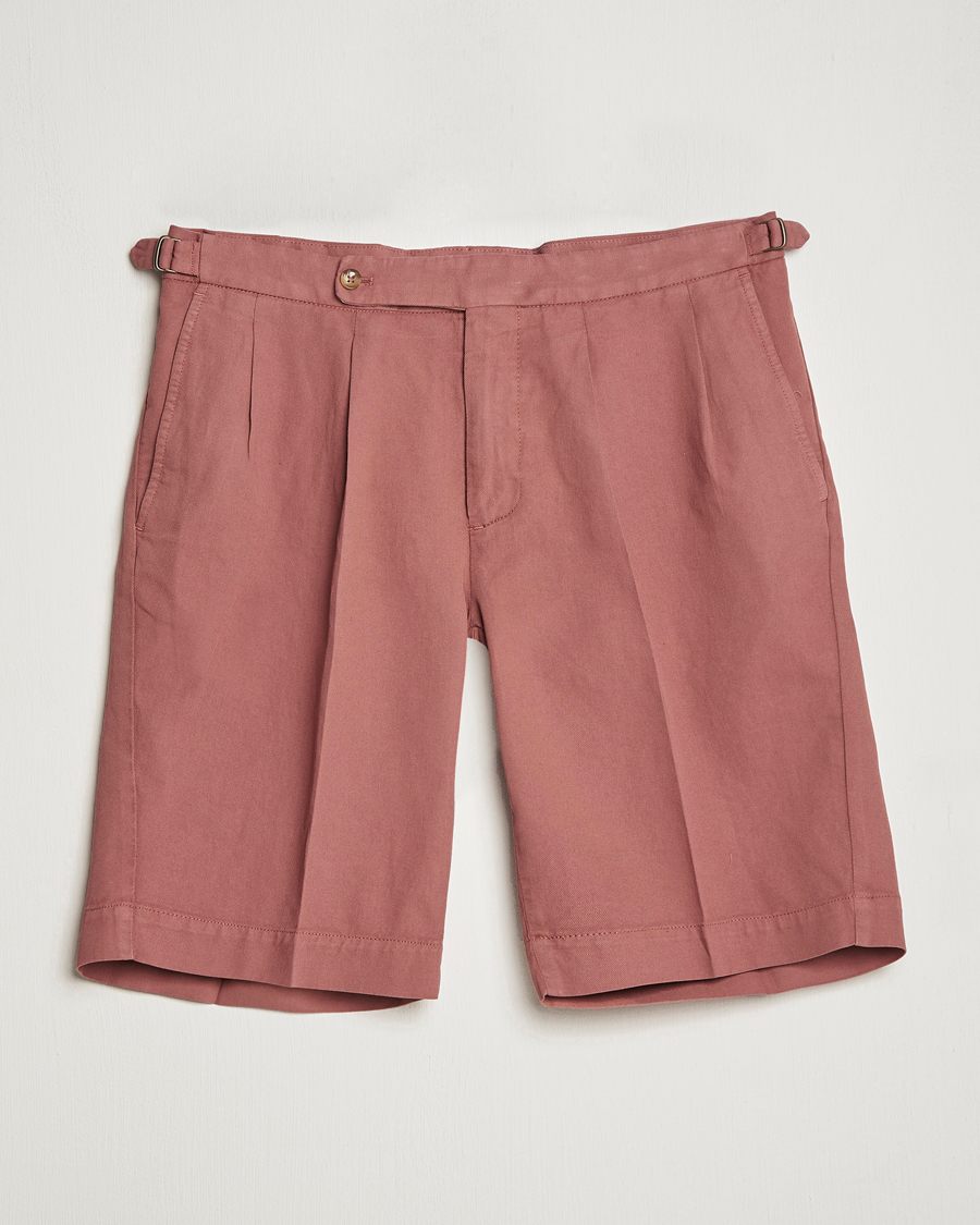 Men | Shorts | Incotex | Pleated Chinolino Shorts Brick