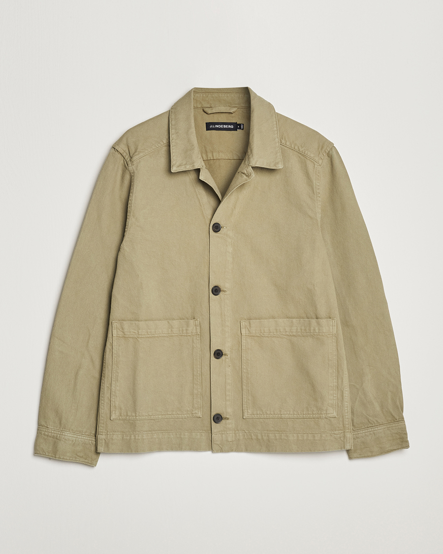 Men | Shirts | J.Lindeberg | Lando Organic Twill Work Overshirt Aloe