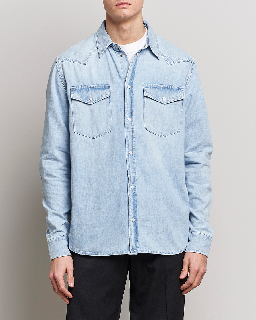 Men | Denim Shirts | J.Lindeberg | Carson Denim Shirt Light Blue