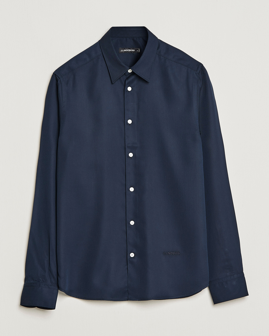Men | Shirts | J.Lindeberg | Slim Fit Comfort Tencel Shirt Navy