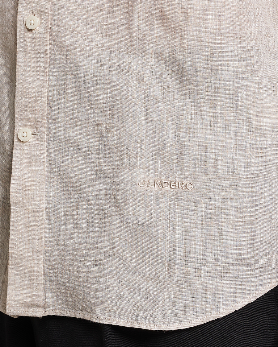 Men | Shirts | J.Lindeberg | Slim Fit Linen Melange Shirt Safari Beige