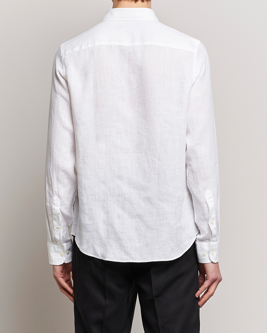 J.Lindeberg Slim Fit Clean Linen Shirt White at CareOfCarl.com