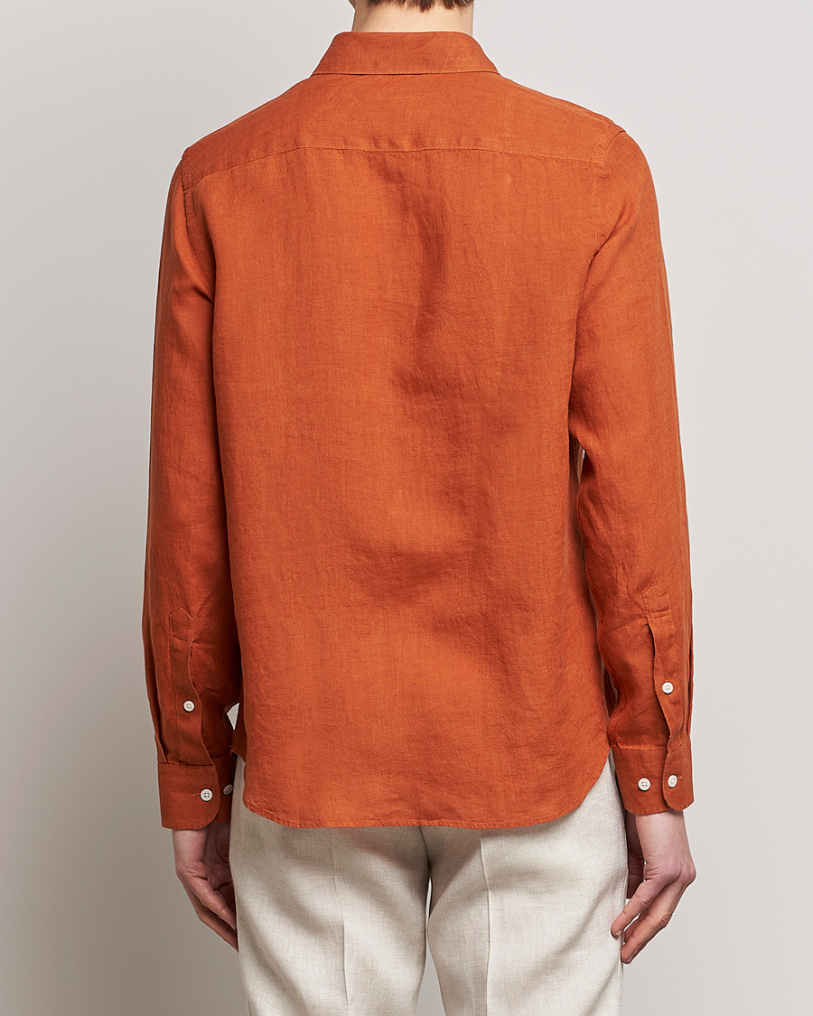 Men | Shirts | J.Lindeberg | Slim Fit Clean Linen Shirt Bombay Brown