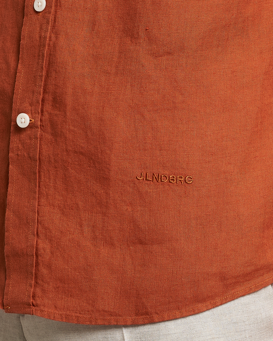 Men | Shirts | J.Lindeberg | Slim Fit Clean Linen Shirt Bombay Brown