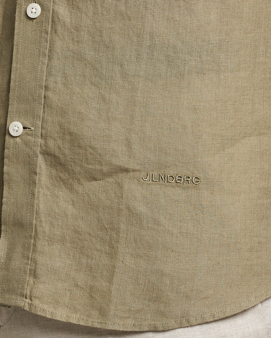 Men | Shirts | J.Lindeberg | Slim Fit Clean Linen Shirt Aloe