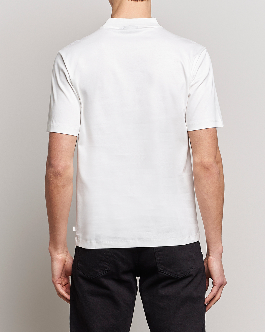 Men | T-Shirts | J.Lindeberg | Ace Mock Neck Mercerized Cotton T-Shirt White