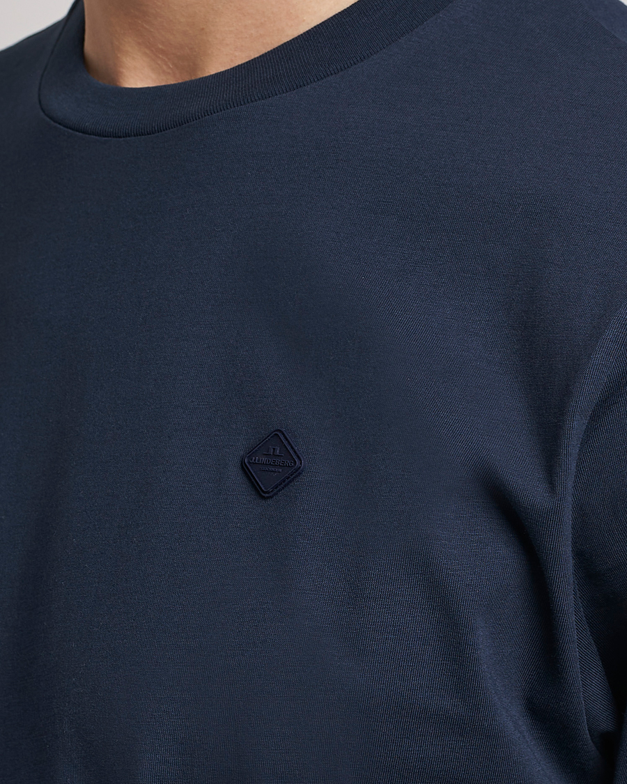 Men | T-Shirts | J.Lindeberg | Dale Organic Cotton Patch T-Shirt Navy