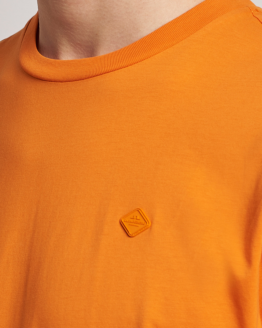 Men | T-Shirts | J.Lindeberg | Dale Organic Cotton Patch T-Shirt Russet Orange