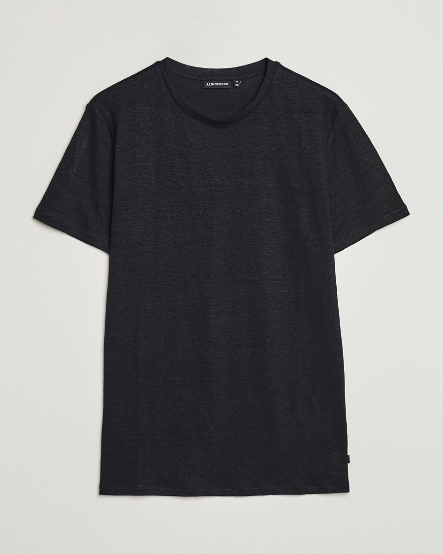 Men | T-Shirts | J.Lindeberg | Coma Linen Tee Black