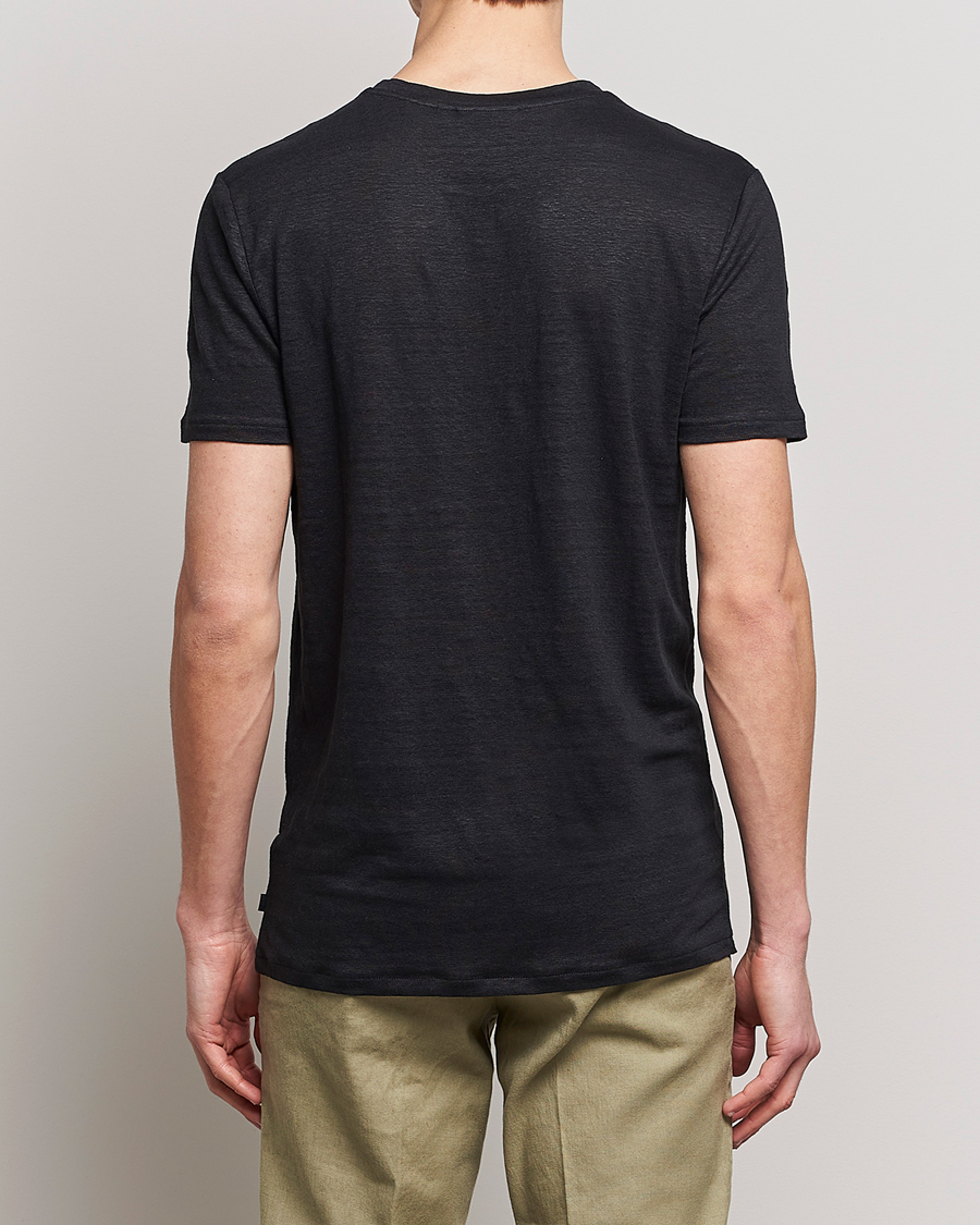 Men | T-Shirts | J.Lindeberg | Coma Linen Tee Black