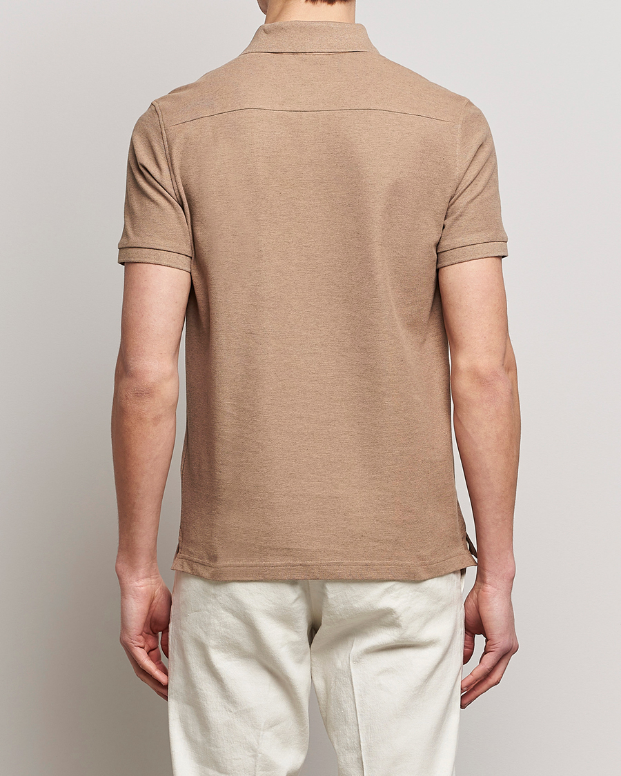 Men | Polo Shirts | J.Lindeberg | Troy Clean Polo Tiger Brown Melange