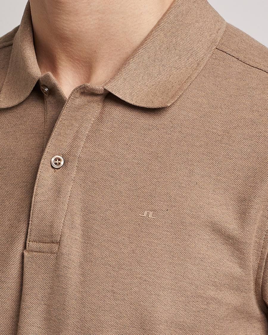 Men | Polo Shirts | J.Lindeberg | Troy Clean Polo Tiger Brown Melange
