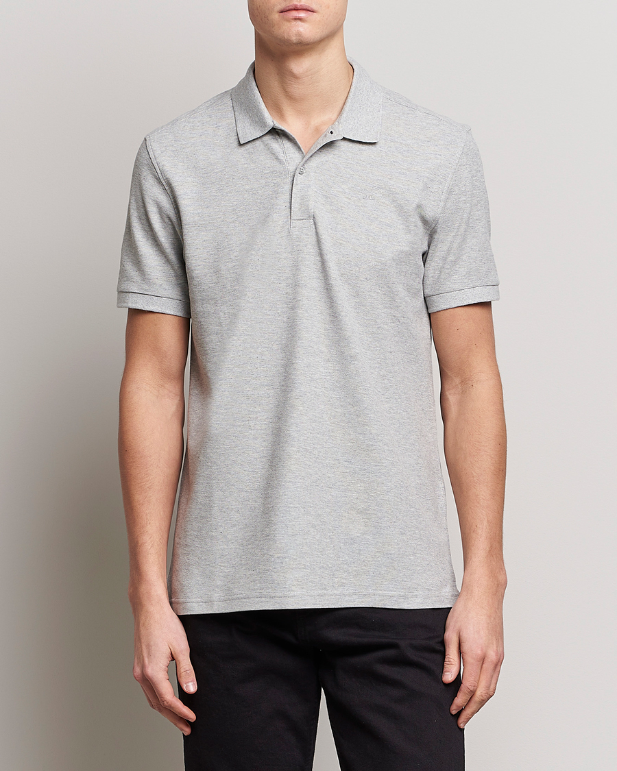 Men | Polo Shirts | J.Lindeberg | Troy Clean Polo Light Grey Melange