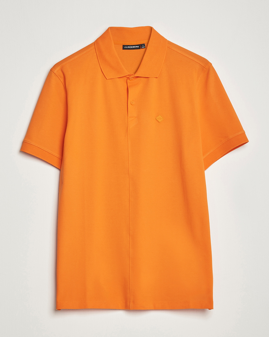 Men | Polo Shirts | J.Lindeberg | Rubi Slim Fit Polo Russet Orange
