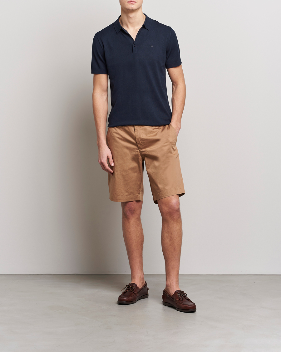 Men | Polo Shirts | J.Lindeberg | Ridge Rayon Silk Polo Navy