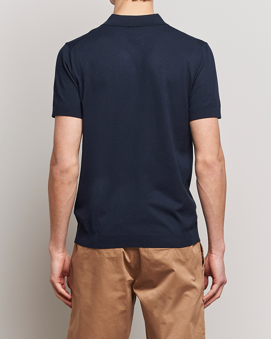 Men | Polo Shirts | J.Lindeberg | Ridge Rayon Silk Polo Navy