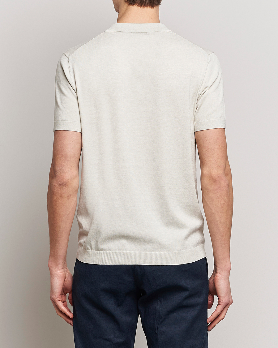 Men | Polo Shirts | J.Lindeberg | Ridge Rayon Silk Polo Light Grey Melange