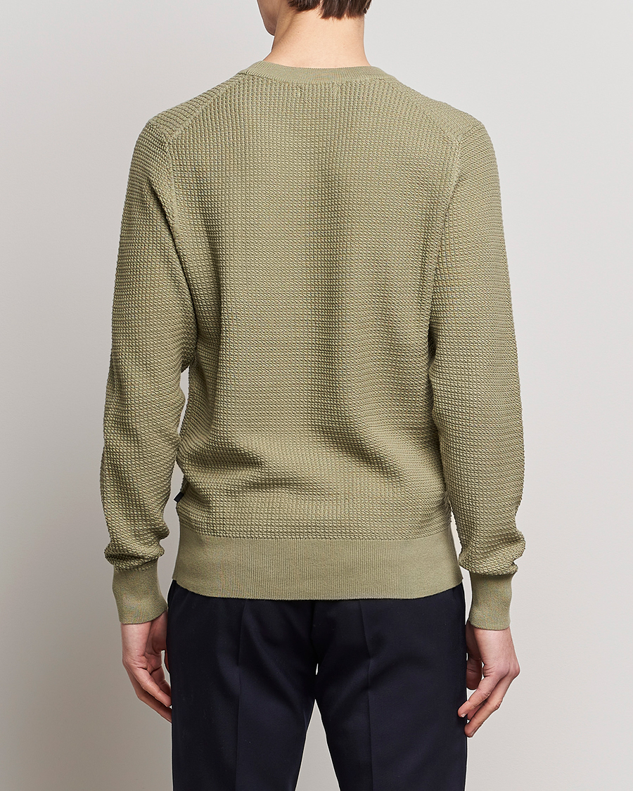 Men | Sweaters & Knitwear | J.Lindeberg | Arthur Structure Organic Cotton Crew Neck Aloe
