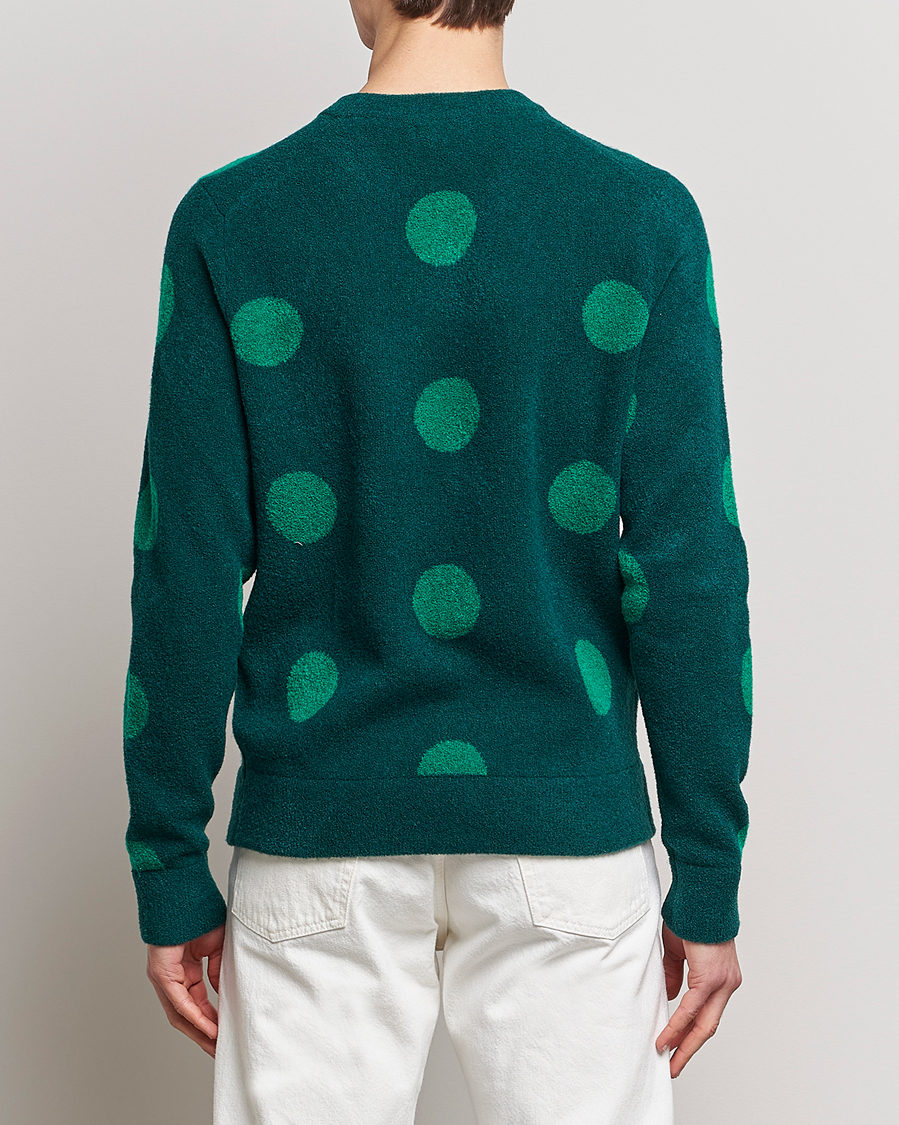 Men | Sweaters & Knitwear | J.Lindeberg | Dotte Hairy Jacquard Crewneck Rain Forest