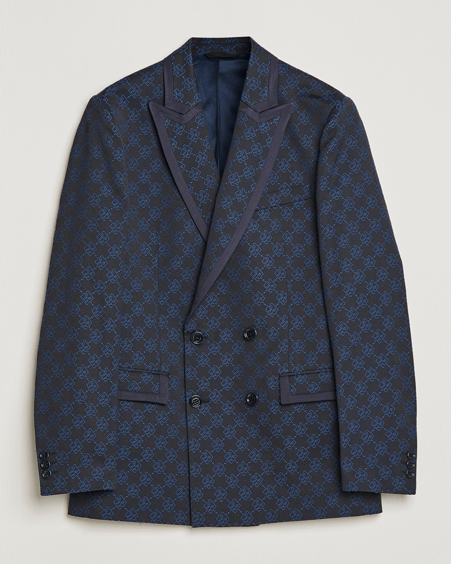Men | Blazers | J.Lindeberg | Doryl S JL Jacquard Double Breasted Blazer Navy