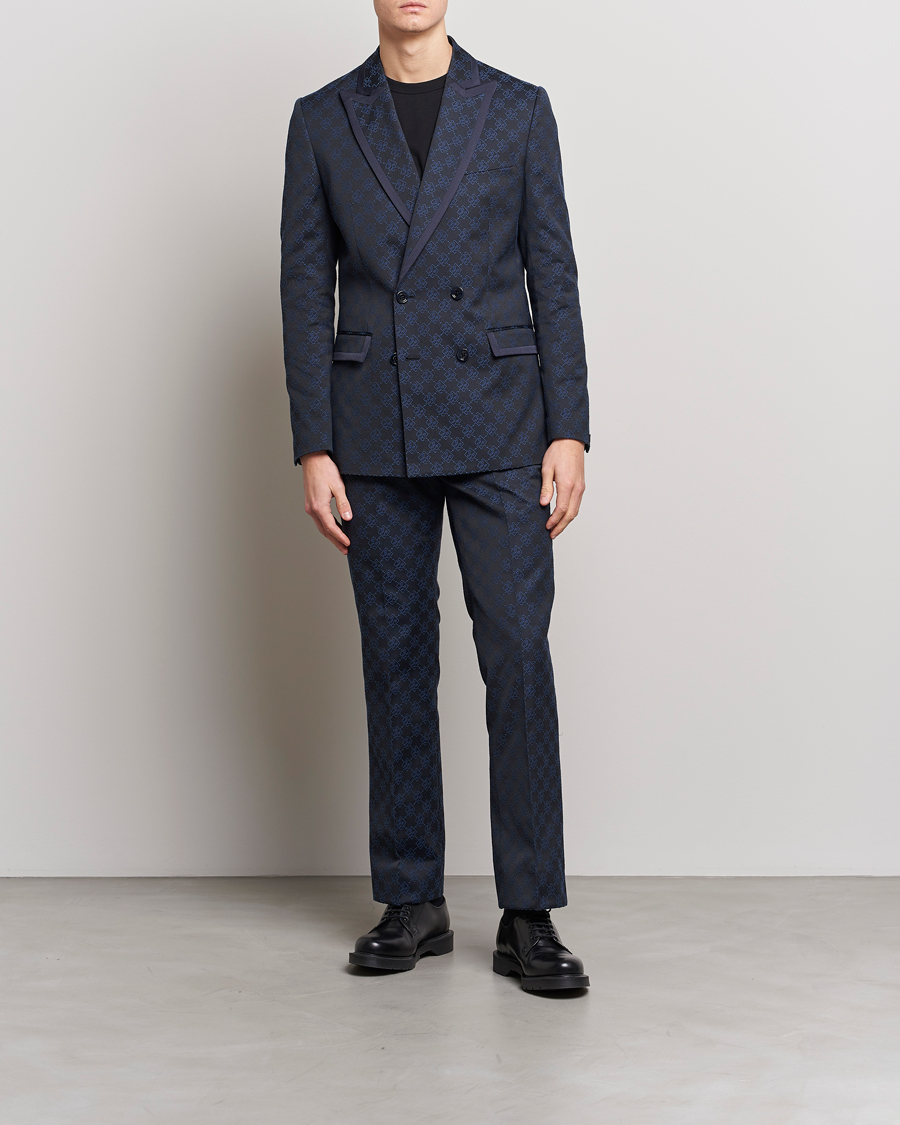 Men | Trousers | J.Lindeberg | Gomor JL Jacquard Trousers Navy