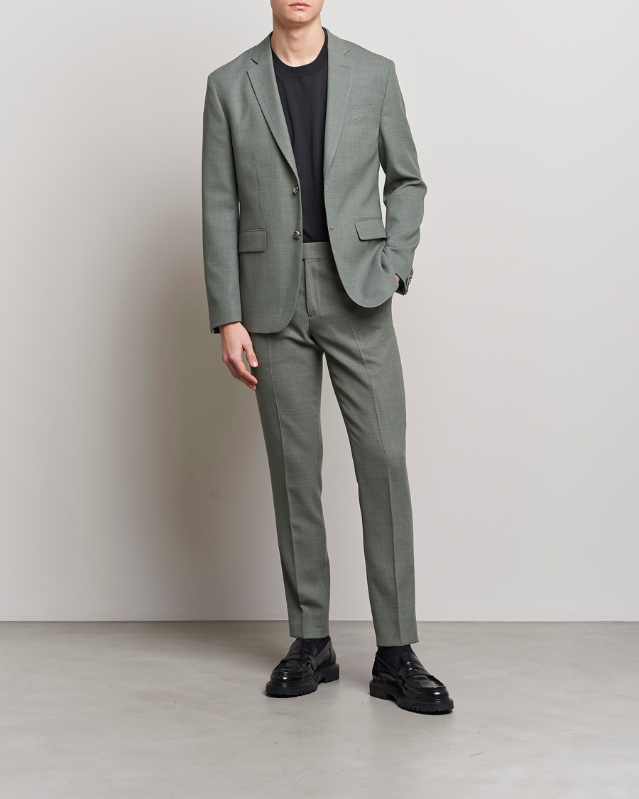 Men | Blazers | J.Lindeberg | Hopper Active Hopsack Blazer Aloe