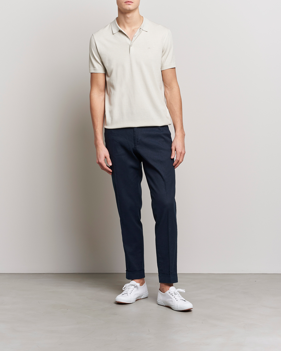Men | Trousers | J.Lindeberg | Grant Stretch Cotton/Linen Trousers Navy