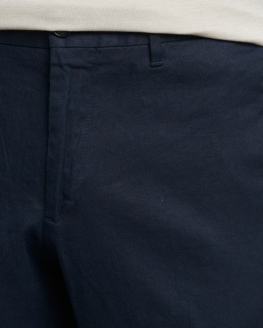 Men | Trousers | J.Lindeberg | Grant Stretch Cotton/Linen Trousers Navy