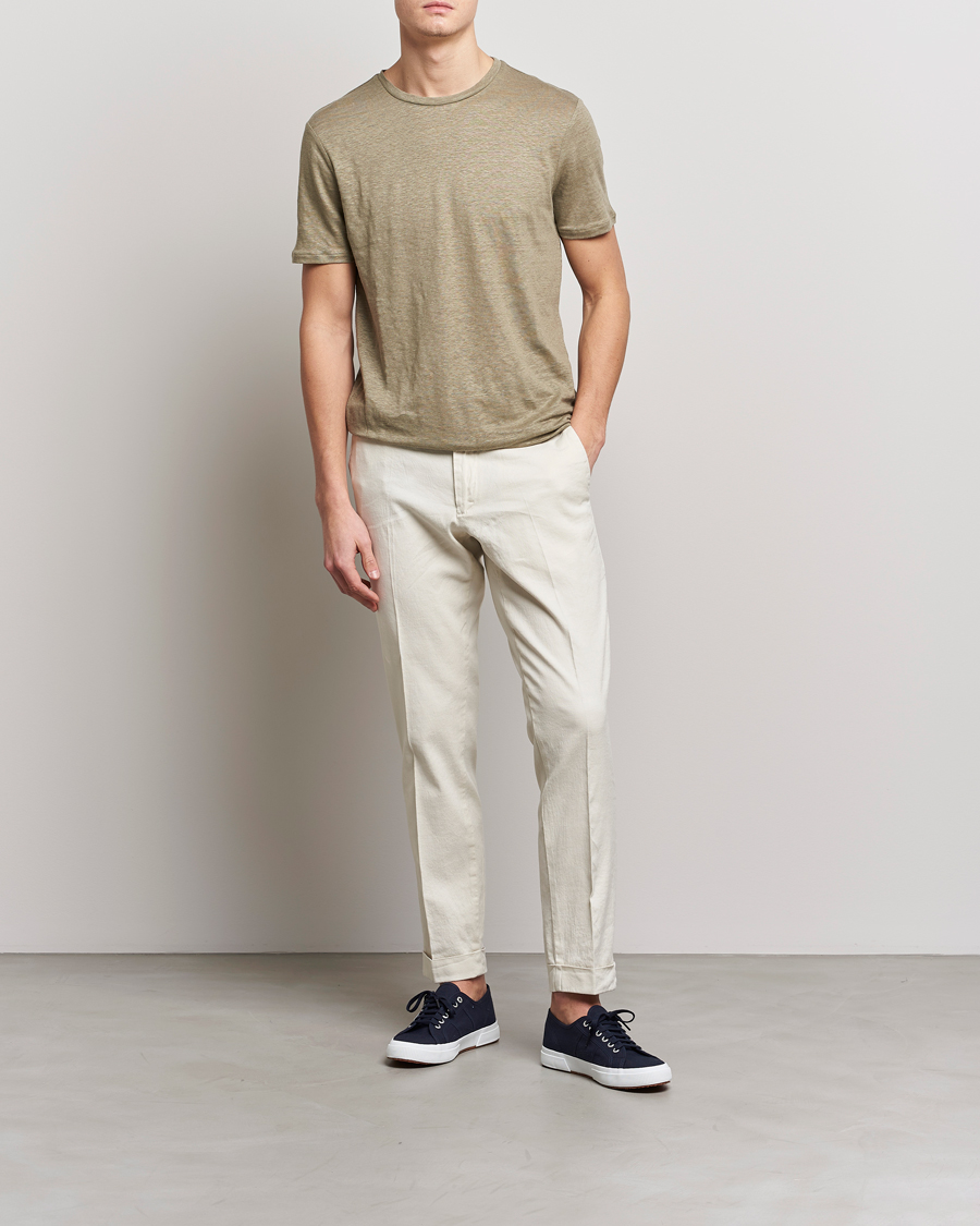 Men | Trousers | J.Lindeberg | Grant Stretch Cotton/Linen Trousers Turtledove