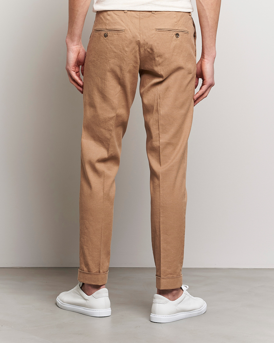 Men | Trousers | J.Lindeberg | Grant Stretch Cotton/Linen Trousers Tiger Brown