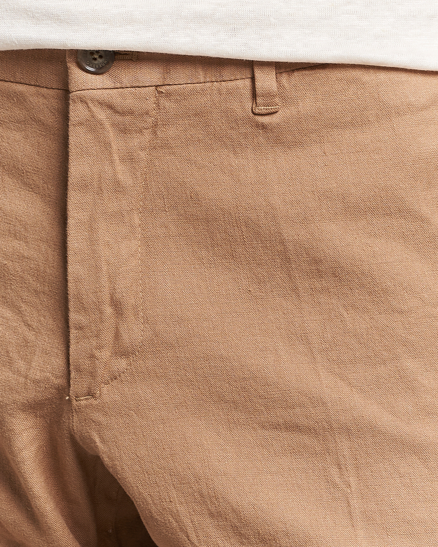 Men | Trousers | J.Lindeberg | Grant Stretch Cotton/Linen Trousers Tiger Brown