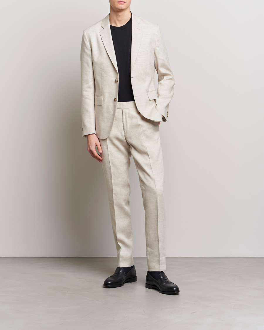 Men | Blazers | J.Lindeberg | Hopper Super Linen Blazer Safari Beige